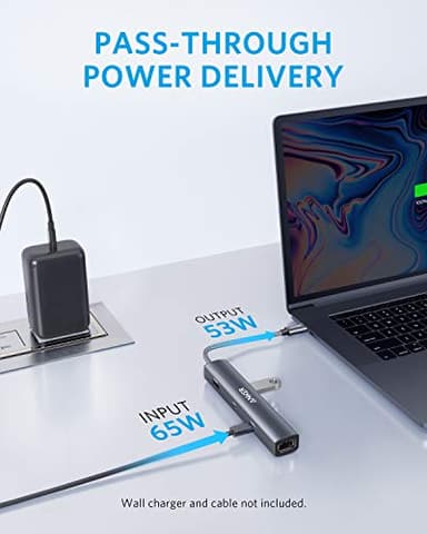Anker 6-in-1 USB C Hub with 65W Power Delivery, 4K HDMI, 1Gbps Ethernet, USB Ports for MacBook Air, iPad Pro, XPS, and More - Image 3