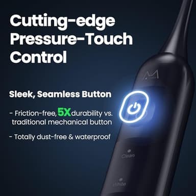 Electric Toothbrush, Marlincare Electric Toothbrush for Adults 180 Days Battery Life Rechargeable with 5 Modes, 48000VPM Motor Smart Timer IPX8, Sonic Toothbrush with 4 Brush Heads &Travel Case, Black - Image 5