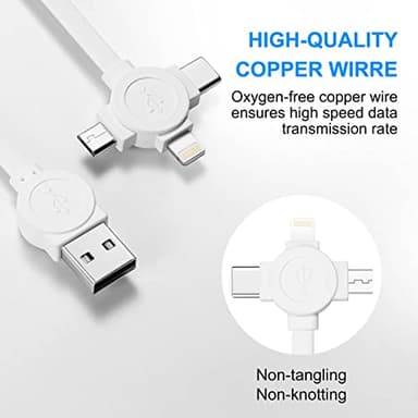 3 in 1 Retractable Multi Charging Cable, 2Pack Multi Fast Charging Cord Retractable Charger Data Sync Cable with iPhone/Type-C/Micro USB Ports for Cell Phones, iPhone Series, Galaxy Series,PS,Tablets - Image 6