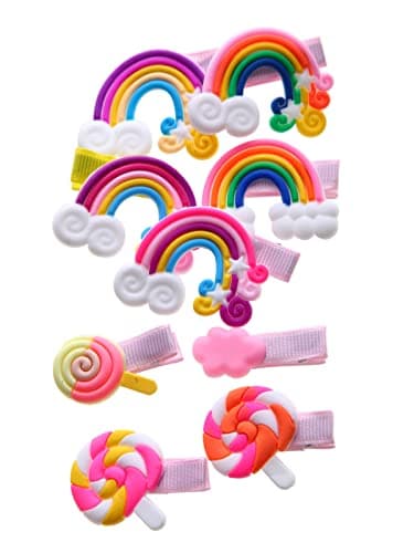 56PCS Toddler Hair Accessories Set: Colorful Rainbow Barrettes, Pins, Candy Fruits, Butterflies for Kids' Stylish Hairstyles - Image 3