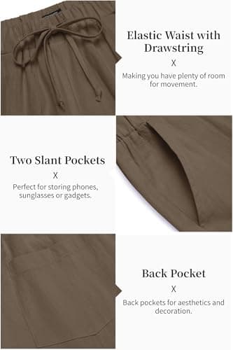 COOFANDY Men's 2 Pieces Cotton Linen Set Long Sleeve Henley Shirts Casual Beach Pants With Pockets Summer Yoga Outfits - Image 6