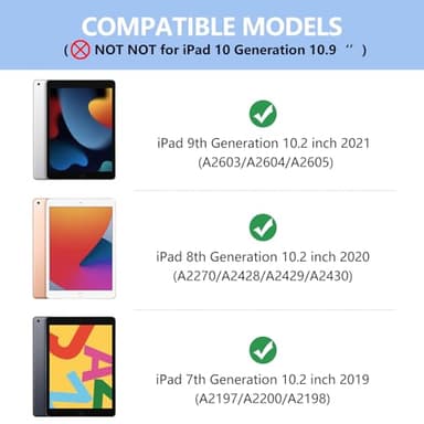 aMZCaSE for iPad 9th/8th/7th Generation case with Keyboard and Pen Holder,Colorful Backlight,360°Rotatable Slim Cover,10.2 inch of iPad Case with Wireless Bluetooth Keyboard,Pencil Holder,Black - Image 2