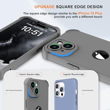 ORETECH for iPhone 15 Plus Case, with [2 x Screen Protectors] [15 Ft Military Grade Drop Test] [Full Camera Protection] 360° Full Body Shockproof Phone Case iPhone 15 Plus Cover 6.7" Space Grey - Image 2