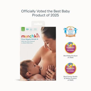 Munchkin® Flow Nipple Shield + with See-Thru Channel to Watch Milk Flow - Nurse Confidently and Meet Your Breastfeeding Goals, Silicone - 24mm - Image 4