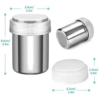 Accmor 2 Pack Powdered Sugar Shaker Duster, Cinnamon Shaker Flour Sifter, Fine Mesh Stainless Steel Dredge for Baking Soda Flour Cinnamon Cocoa - Image 3