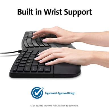 Kensington Pro Fit Ergonomic Wired Keyboard- Black (K75400US) - Image 4