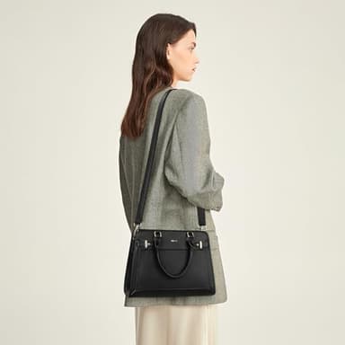 Keyli 2pcs Purses and Handbags for Women, Trendy Tote Shoulder Bag Top Handle Satchel Purse Waterproof Leather Crossbody Designer Bags with Pockets Black - Image 4