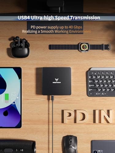 MINISFORUM UM890 Pro Mini PC AMD Ryzen 9 8945HS(8C/16T, up to 5.2GHz) Barebone Version, 2xUSB4(PD 8K)|1xHDMI|1xDP Four Outputs, 2X RJ45, BT5.2 4xUSB3.2 AMD Radeon 780M Graphics Micro Computer - Image 3