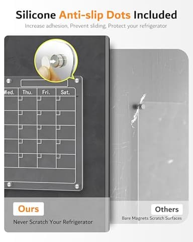 Magnetic Acrylic Calendar for Fridge,2 Pack 11"x15" Clear Fridge Calendar Dry Erase Magnetic Planning Boards Set for Refrigerator with 8 Colorful Highlight Markers - Image 5