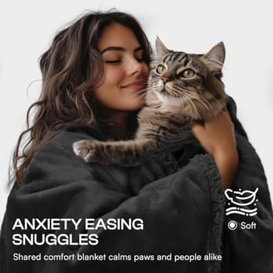 Waterproof Pet Blanket, Liquid Pee Proof Dog Blanket for Sofa Bed Couch, Reversible Sherpa Fleece Furniture Protector Cover for Small Medium Large Dogs Cats, Black Small（40" x 28"） - Image 2