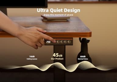 YDN Standing Desk, Electric Adjustable Height Stand up Desk, 63x24 Inches Sit Stand Home Office Desk with Splice Board, Rustic Brown Top - Image 7