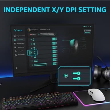 Rapoo VT3PRO MAX Wireless Gaming Mouse, 59g Superlight, 8KHz Polling, PAW 3950 Ultimate Optical Sensor, 30K Independent X/Y DPI, 1+8 Programmable Buttons, 200H Battery Life, Classic Shape, PC, White - Image 6