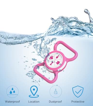 AmxminaID Waterproof Holder for Dog Collar, Tracker Protective Case, Holder for Dog Collar, Silicone Soft Lightweight (Rose, Large) - Image 2