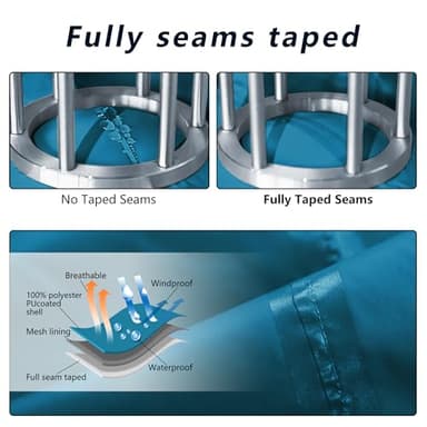 Outdoor Ventures Packable Rain Jacket Women Lightweight Waterproof Raincoat with Hood Cycling Bike Jacket Windbreaker - Image 4