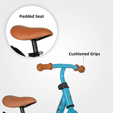 JOYSTAR 10 Inch Toddler Balance Bike 2 Year Old Push Bicycle with Footrest 10" Glider Bikes Toddler Bike Training Bicycle Birthday Gifts for 2-4 Boys Blue - Image 3