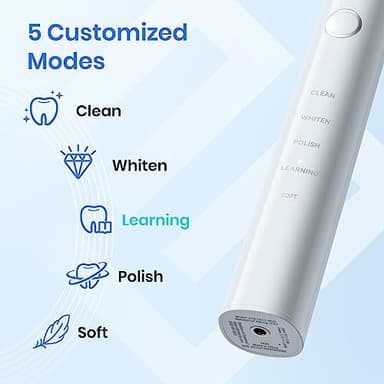 Etekcity Unisex Electric Toothbrush for Adults and Kids, Corded, White, 5 Modes, 2-Minute Timer, 3-Hour Battery Life, Travel Case - Image 5