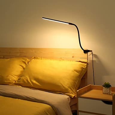 Lepro Clip on Desk Lamp LED Reading light Dimmable USB Small Clamp Lamp with 3 Color Modes 10 Brightness, Adjustable Flexible Gooseneck Table Light for Bed Headboard, Nail, Home Office,Computer(Black) - Image 8