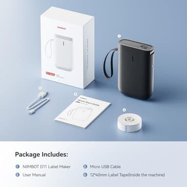 NIIMBOT Label Maker Machine D11 Label Printer Portable Wireless Connection Multiple Templates Available for Phone Easy to Use Office Home Organization USB Rechargeable - Image 9