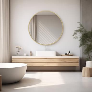 DUMOS Gold Circle Mirror for Wall 30 inch, Bathroom Round Mirror for Over Sink, Bathroom, Entryway, Bedroom, Vanity - Image 4