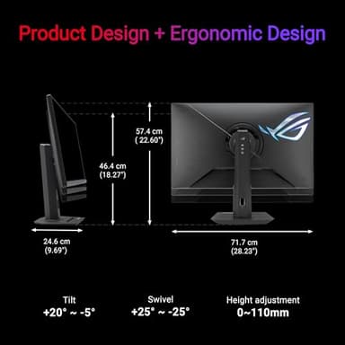 ASUS ROG Strix 32” 4K HDR Gaming Monitor (XG32UCG) – 3840x2160, Dual Mode (4K 160Hz/FHD 320Hz), 0.3ms, Fast IPS, Extreme Low Motion Blur Sync, USB-C, G-SYNC Compatible, Tripod Socket, 3 yr Warranty - Image 7