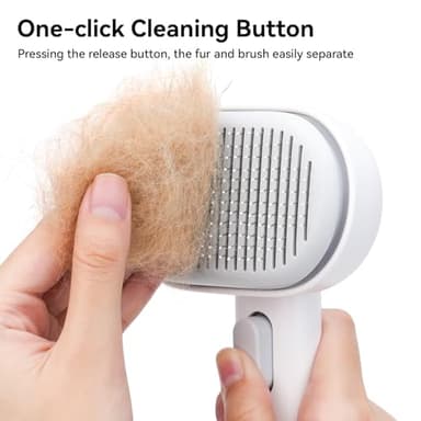aumuca Cat Brush for Shedding, Cat Brushes for Indoor Cats, Cat Brush for Long or Short Haired Cats, Cat Hair Brush Cat Grooming Deshedding Brush for Dog Kitten Rabbit Massage Removes Loose Fur, White - Image 3