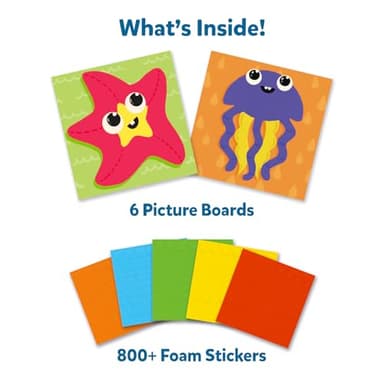 Skillmatics Foam Sticker Art Activity - Under The Ocean, Mess-Free Fun for Kids, 800+ 3D Foam Stickers, DIY Felt Craft Kits, Gifts for Girls & Boys Ages 3, 4, 5, 6, 7 - Image 2