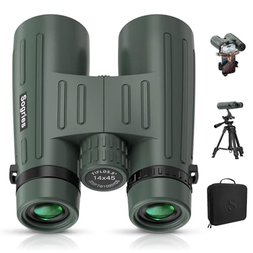 14x45 Binoculars for Adults High Powered,HD Binoculars for Bird Watching,Hunting,with Aluminum Alloy Phone Adapter,Tripod,Waterproof & Fog Proof,Large View for Travel,Hiking,Concert - Image 1