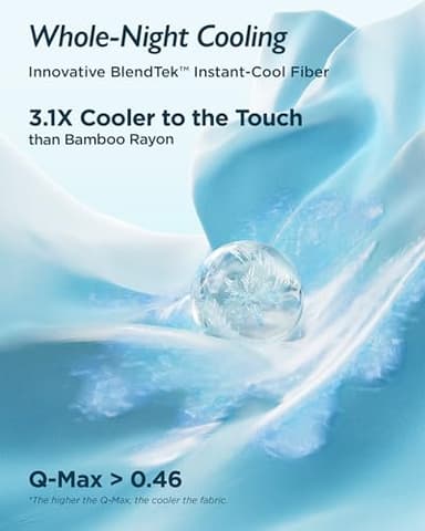 Breescape Cooling Sheet Set Twin XL Size - BlendTek™ Dry & Cool Technology for Hot Sleepers and Night Sweats, Q-Max>0.46 Tech, Deep Pocket Up to 18", 360° Elastic Band, Twilight Blue - Image 4
