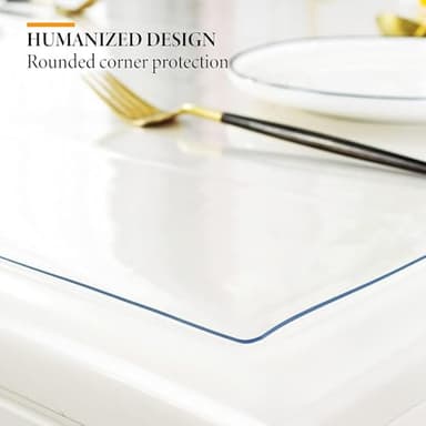 Deep Dream 2.0mm Clear Desk Cover Protector, 42×86 Inch Clear Table Protector, Rectangular Vinyl Desk Pad, PVC Plastic Table Cover for Office, Dresser, Night Stand, Computer & Writing Desk Tabletop - Image 3