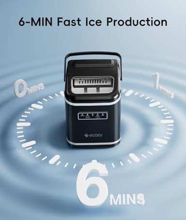 ecozy Smart Ice Maker, Portable Ice Makers Countertop with App & Voice Control, 9 Bullet Ice in 6 Mins, 26lbs/24Hrs, Self-Cleaning Ice Machine with Ice Scoop Basket and Bag for Home Kitchen Office RV - Image 3