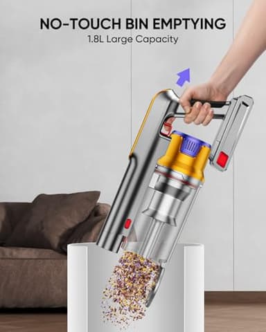 Cordless Vacuum Cleaner, 580W 48KPA 60 Mins Vacuum Cleaners for Home, Stick Vacuum with 1.8L Large Dust Cup, Wall Mount Charging, Anti-Tangle Wireless, Green Light for Pet Hair, Carpets, Hardwood - Image 5