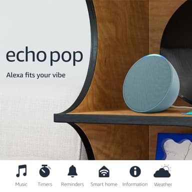 Amazon Echo Pop (newest model), Our smallest Alexa speaker, Fits in any room, Midnight Teal - Image 7