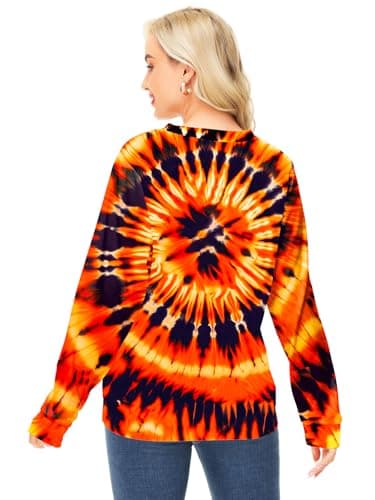 Deerose Women's Halloween Jack O Lantern Sweatshirt Long Sleeve Pumpkin Printed Tops Casual Funny Blouse L - Image 7