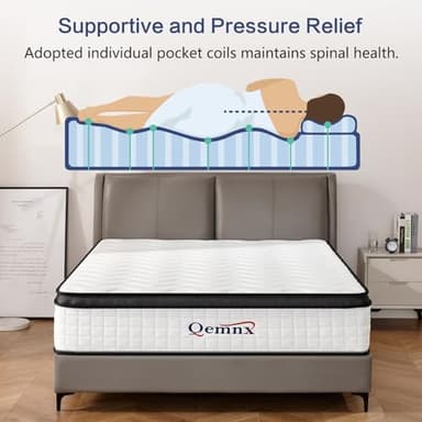 12 Inch Queen Mattress, Mattress for Cool Night & Pressure Relief,Edge Support Pressure Relief with Motion Isolating, Ships Compressed - Image 6