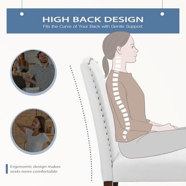 DUMOS Dining Chairs Set of 4, Moden Kitchen Table Chairs with Wooden Legs and Padded Seat for Dining Room/Kitchen/Living Room/Restaurant, Grey - Image 5