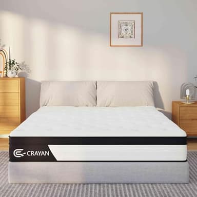 Crayan Full Size Mattress, 10 Inch Full Mattress in a Box, Memory Foam Innerspring Hybrid Mattress for Pressure Relief, Motion Isolation, Breathable Comfort, CertiPUR-US - Image 1