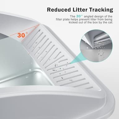 2 Pack Stainless Steel Litter Box | XL Enclosed Cat Litter Boxes with Lid for Big Cats and Multi-Cats | High Sided, Anti-Urine Leakage | Non-Stick Bottom（Silver Gray） - Image 5