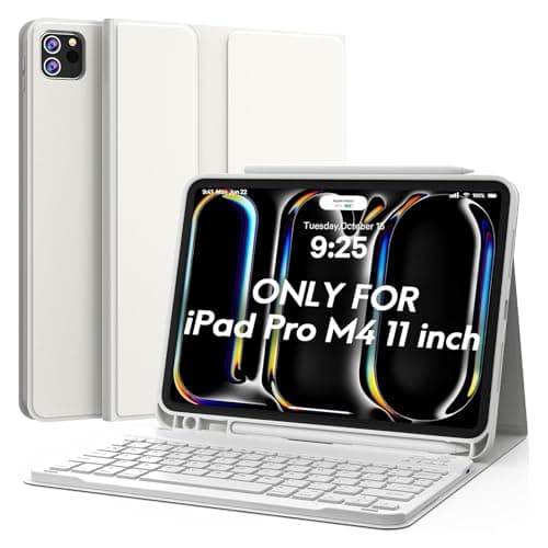 CHESONA for iPad Pro 11 Inch (M4 2024/M5 2025) Case with Keyboard, Magnetic Detachable Keyboard, Precise Cutouts Case with Pencil Holder, Rechargeable Wireless Folio Keyboard Case for iPad Pro M4 11'' - Image 1