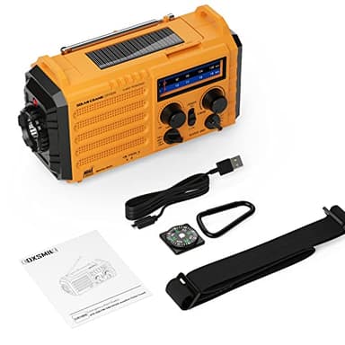 Eoxsmile Emergency Radio with NOAA Weather Alert– 5000mAh Solar Hand Crank Portable AM/FM Shortwave Radio, Rechargeable Battery, USB Charger, Flashlight, SOS Alarm for Home Outdoor Hurricane Survival - Image 7
