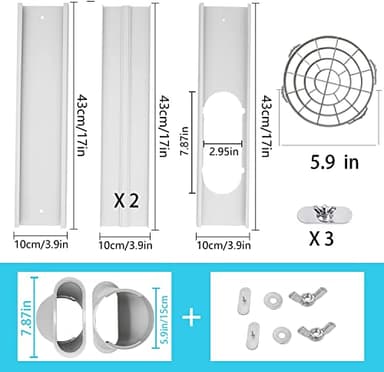 LEZIFU Portable Air Conditioner Kit with Hose, Adjustable Window Seal with 5.9 Inch Diameter 59" Length Hose for Vertical/Horizontal Window - Image 2