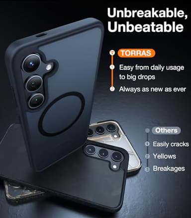 TORRAS Magnetic Shockproof Designed for Samsung Galaxy S24 Plus Case [Military Grade Drop Tested] [Compatible with MagSafe] Translucent Slim Hard Protective Case for S24 Plus Case, Black - Image 7