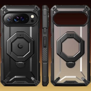 TONGATE for Pixel 10 Pro XL Case with 360° Spin Magnetic Stand, Compatible with MagSafe, Non-Slip Edge Rugged, Military Grade Protection for Google Pixel 10 Pro XL Case, Black - Image 8