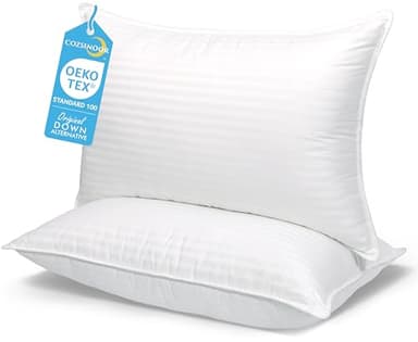 COZSINOOR Bed Pillows for Sleeping Queen Size - Hotel Quality Set of 2 - Breathable Down Alternative Microfiber Filled for Back, Stomach, Side Sleepers, Cooling & Skin-Friendly - Image 1
