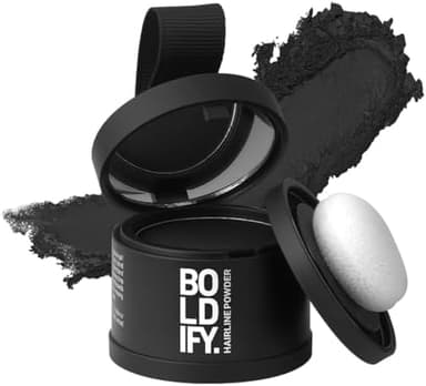 BOLDIFY Hairline Powder - Root Touch Up Hair Color for Gray Coverage - Bald Spot Concealing Hair Powder for Women & Men - 24-Hour Stain-Proof - Black - Image 3