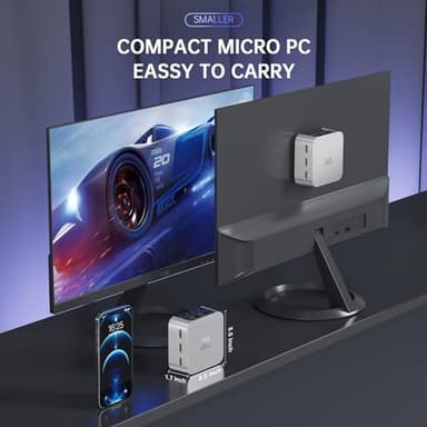 ACEMAGICIAN Mini PC Computers, 12th N100 12GB LPDDR5 256GB M.2 SSD Mini Desktop Computer, Micro Pc with 3 HDMI Support 4K UHD, Dual Gigabit Ethernet, 2.4G/5G WiFi/BT4.2 for Home/Office - Image 8