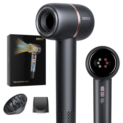 HRYCF Fast Drying High Speed Hair Dryer,Negative Ionic Care Blow Dryer,Less Heat Damage Blow Dryer with Brushless Motor,Thermo-Control Low Noise with Magnetic Nozzle & Diffuser - Image 1