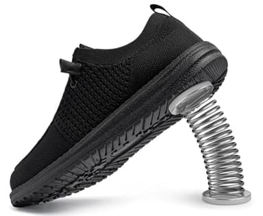 LARNMERN Steel Toe Loafers Women Slip On Shoes Lightweight Comfortable Lounging Walking Safety Work Flats Sneakers(6 Women, Black Women) - Image 7