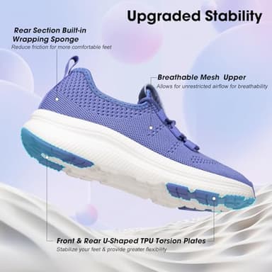 ZOVE Wide Toe Box Shoes Women Extra Wide Width Sneakers Ultra Light Road Running Shoes Non-Slip Tennis Sneakers Breathable Walking Athletic 8803 Blue 43 - Image 4