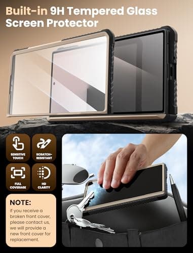 i-Blason Armorbox for Samsung Galaxy Z Fold 7 Case with Stand [Tempered Glass Screen Protector] [Hinge Protection] Full-Body Heavy Duty Rugged Shockproof Protective Case for Z Fold 7 (Desert) - Image 4