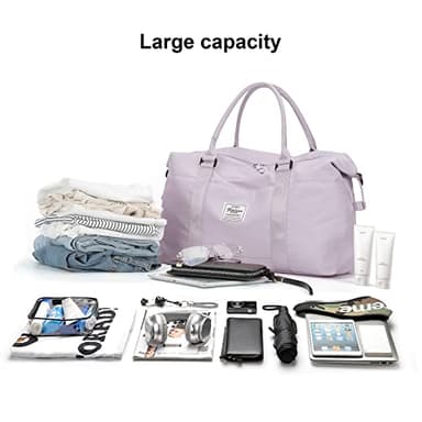 Travel Duffel Bag,Sports Tote Gym Bag,Shoulder Weekender Overnight Bag for Women - Image 3